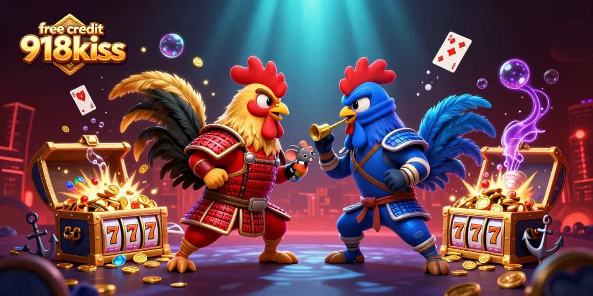 Engage in exciting gameplay with free credit 918kiss while enjoying a vibrant casino scene featuring dynamic elements.