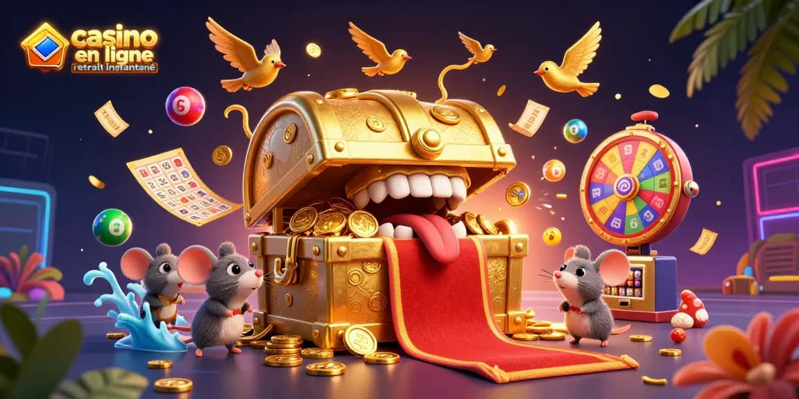 Profitez de l'excitation d'un casino en ligne retrait instantané, avec une scène captivante de jeux et trésors.