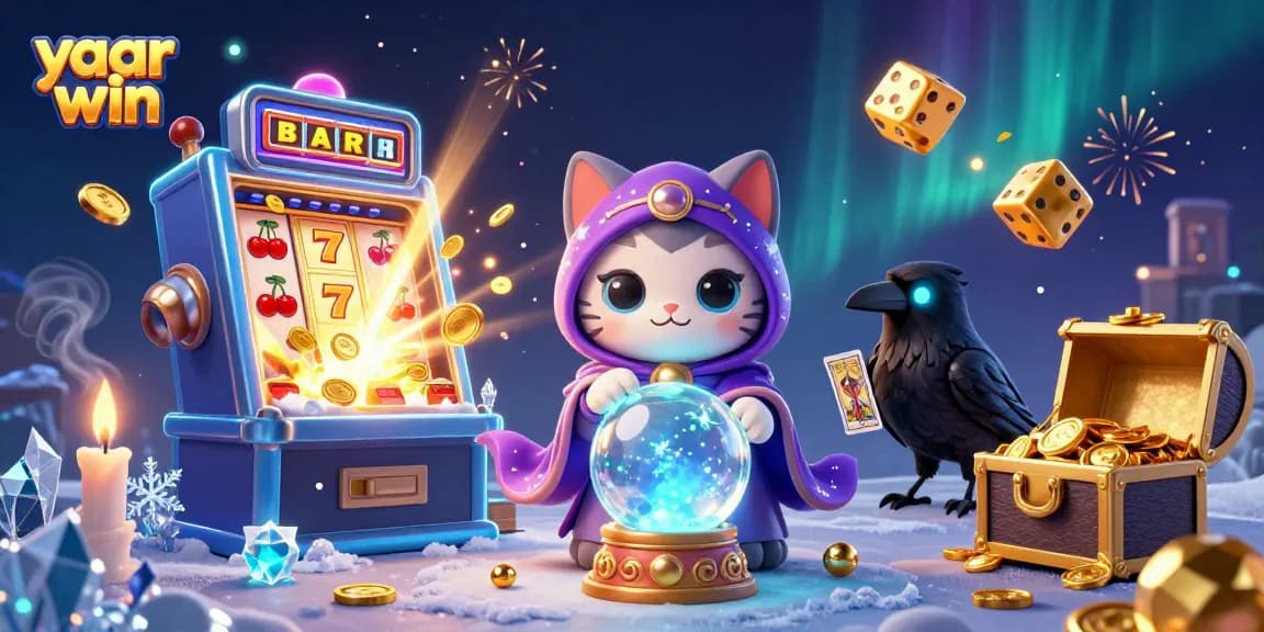 Engage with yaar win's vibrant 3D casino illustration bursting with dynamic gaming energy.