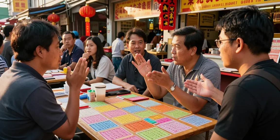 Pasar Asia yang ramai dengan orang-orang membahas syair menang dan strategi togel