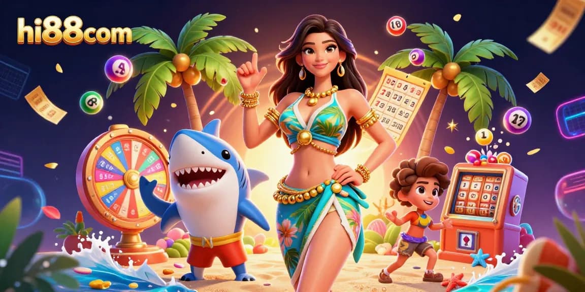 Engage with exciting gambling adventures at hi88com, featuring vibrant ticket elements and action-packed gameplay.