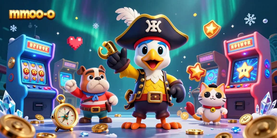 Win big at mmoo-o in this vibrant 3D casino adventure illustration showcasing thrilling gaming elements.