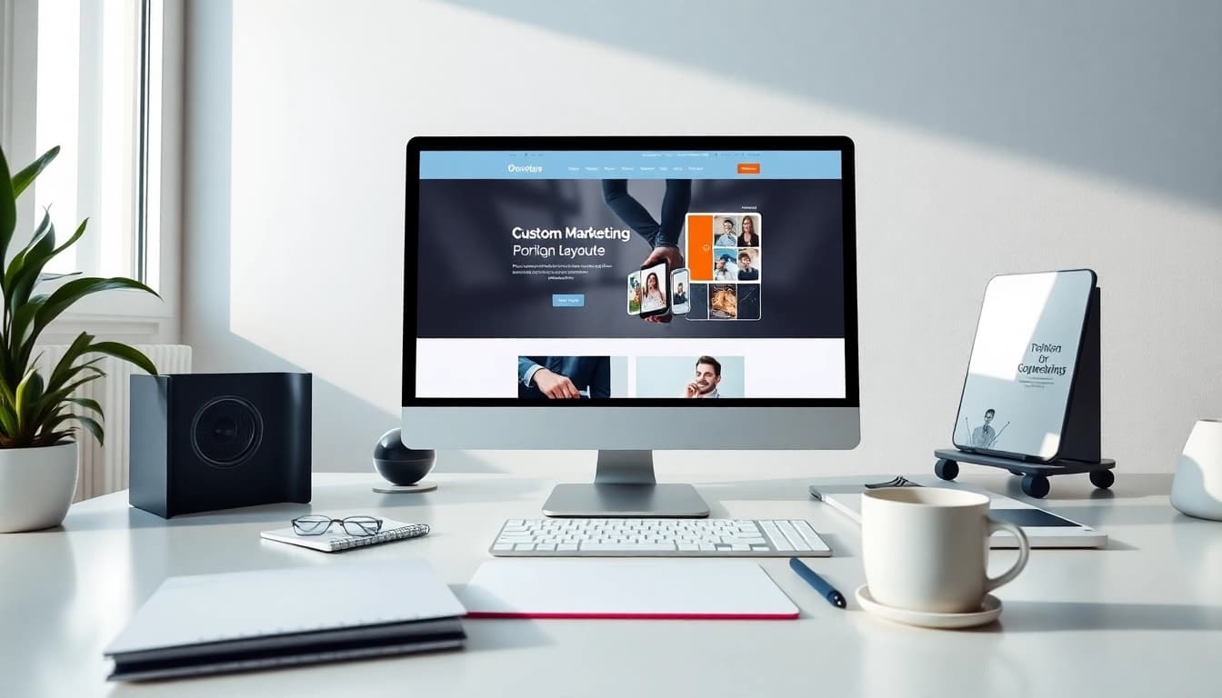 Custom website design services showcasing an innovative office setup.