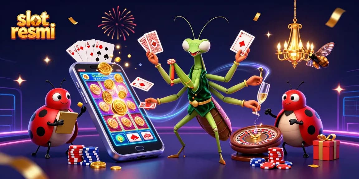 Managing wins and excitement with slot resmi games amid vibrant casino scenes.