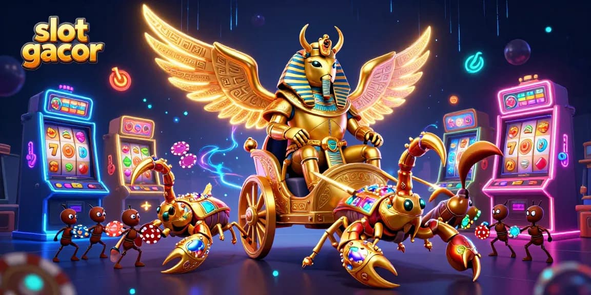 Spin the slots for prizes in this vibrant and engaging slot gacor illustration amid thrilling game elements.