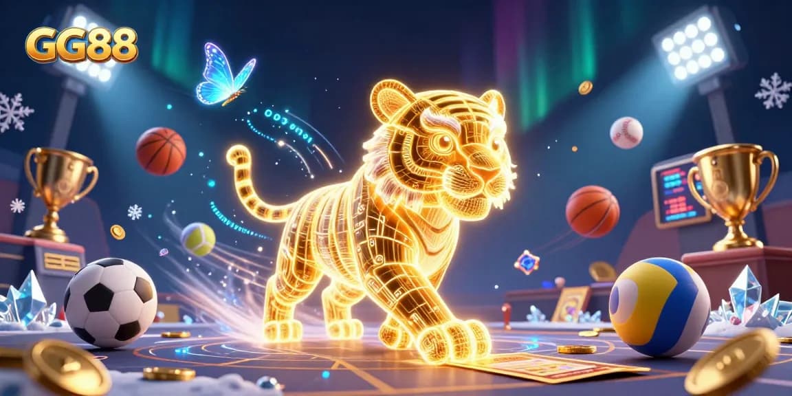 Experience thrilling gaming at GG88 with a vivid digital casino illustrated scene full of vibrant activities.