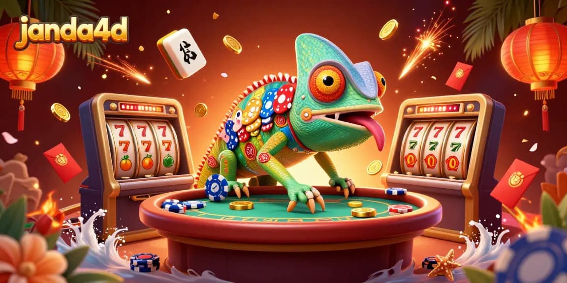 Rasakan keseruan bermain slot gacor di janda4d dengan chameleon kasino dan simbol keberuntungan!