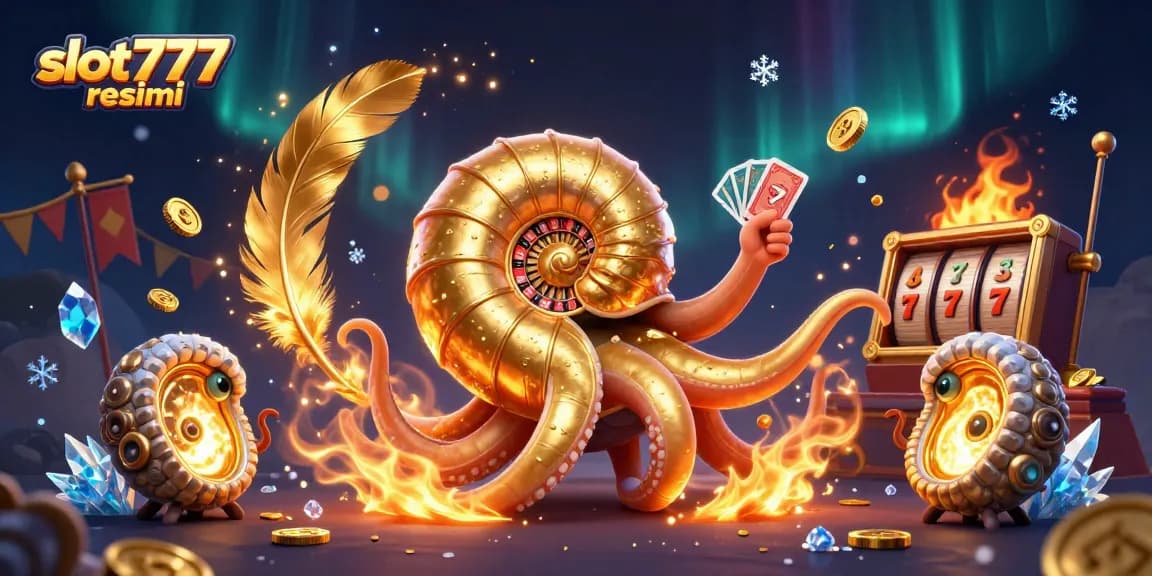 Experience thrilling slots at slot777 resmi with a vibrant 3D casino scene full of excitement.