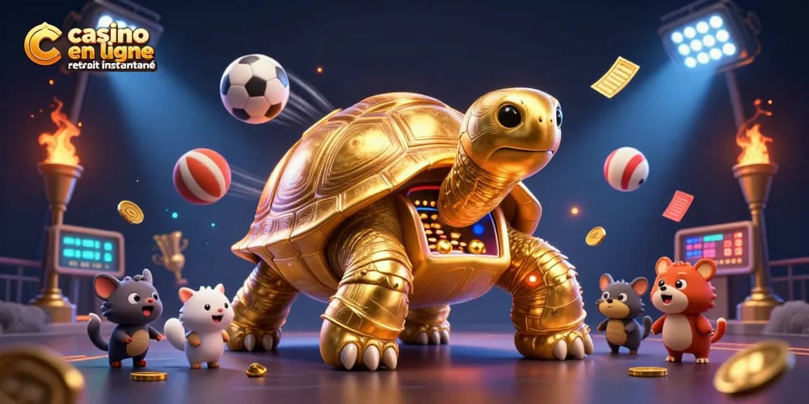 Retirez vos gains rapidement avec le casino en ligne retrait instantané, une tortue dorée et autres éléments classiques.