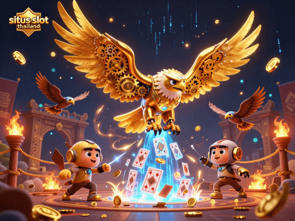 Experience winning strategies at situs slot thailand with an energetic 3D casino scene.