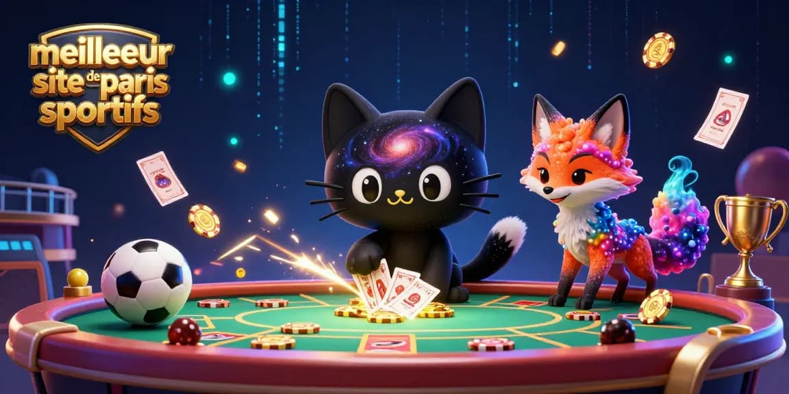 Image d'un chat noir trou noir attirant des jetons d'or sur le meilleur site de paris sportifs