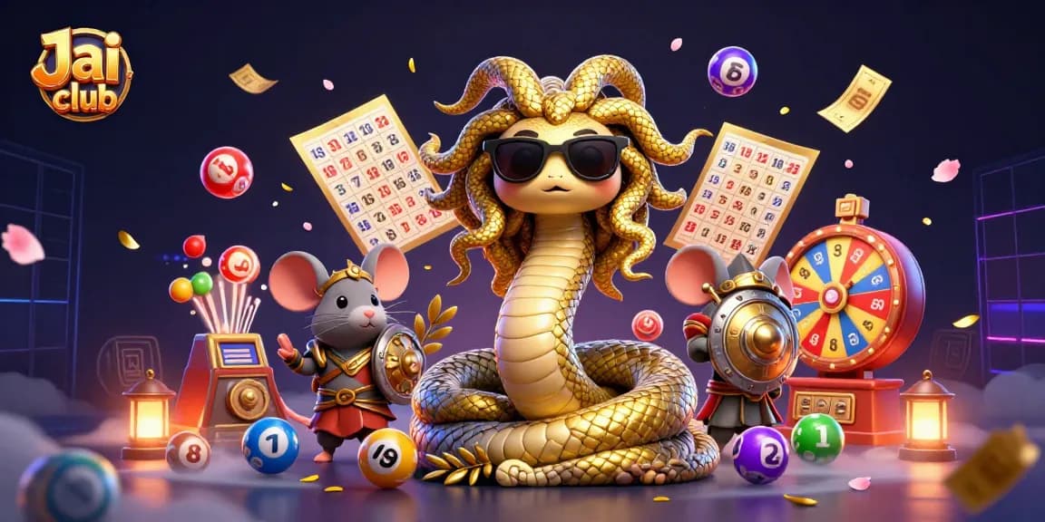 Jai club players enjoy vibrant lottery games amidst dynamic animated elements and interactive characters in a thrilling atmosphere.