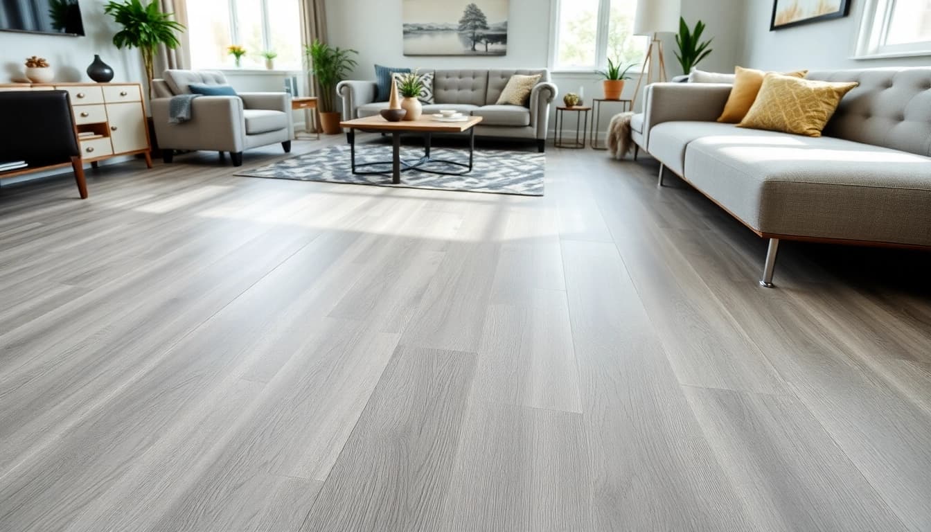 Transform your space with lvp floor in moonlight grey, showcasing elegance and style.