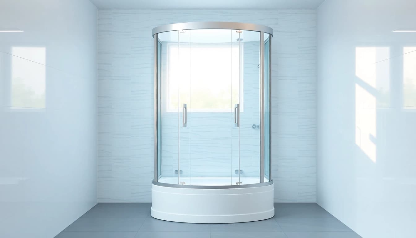 Duschkabine 90x90 komplett in elegantem Badezimmer mit modernen Design-Elementen.