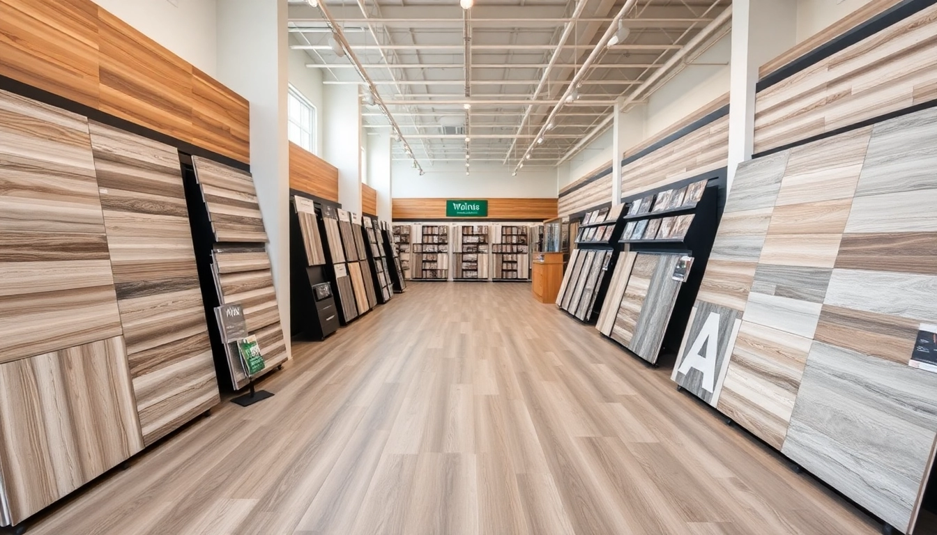 Browse exquisite discount vinyl flooring options available in an inviting showroom setting.