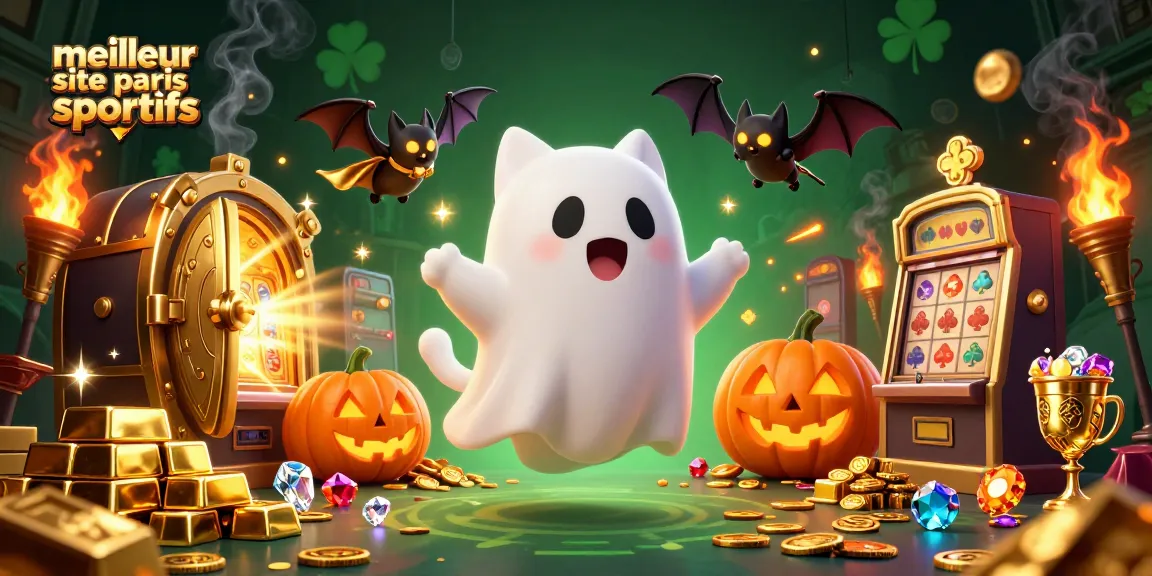 Jouez sur le meilleur site de paris sportifs avec un chat fantôme et un vampire dans un casino animé.