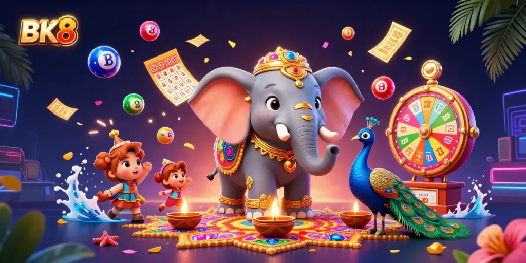Play exciting games with BK8 at this vibrant online casino scene filled with lottery fun.