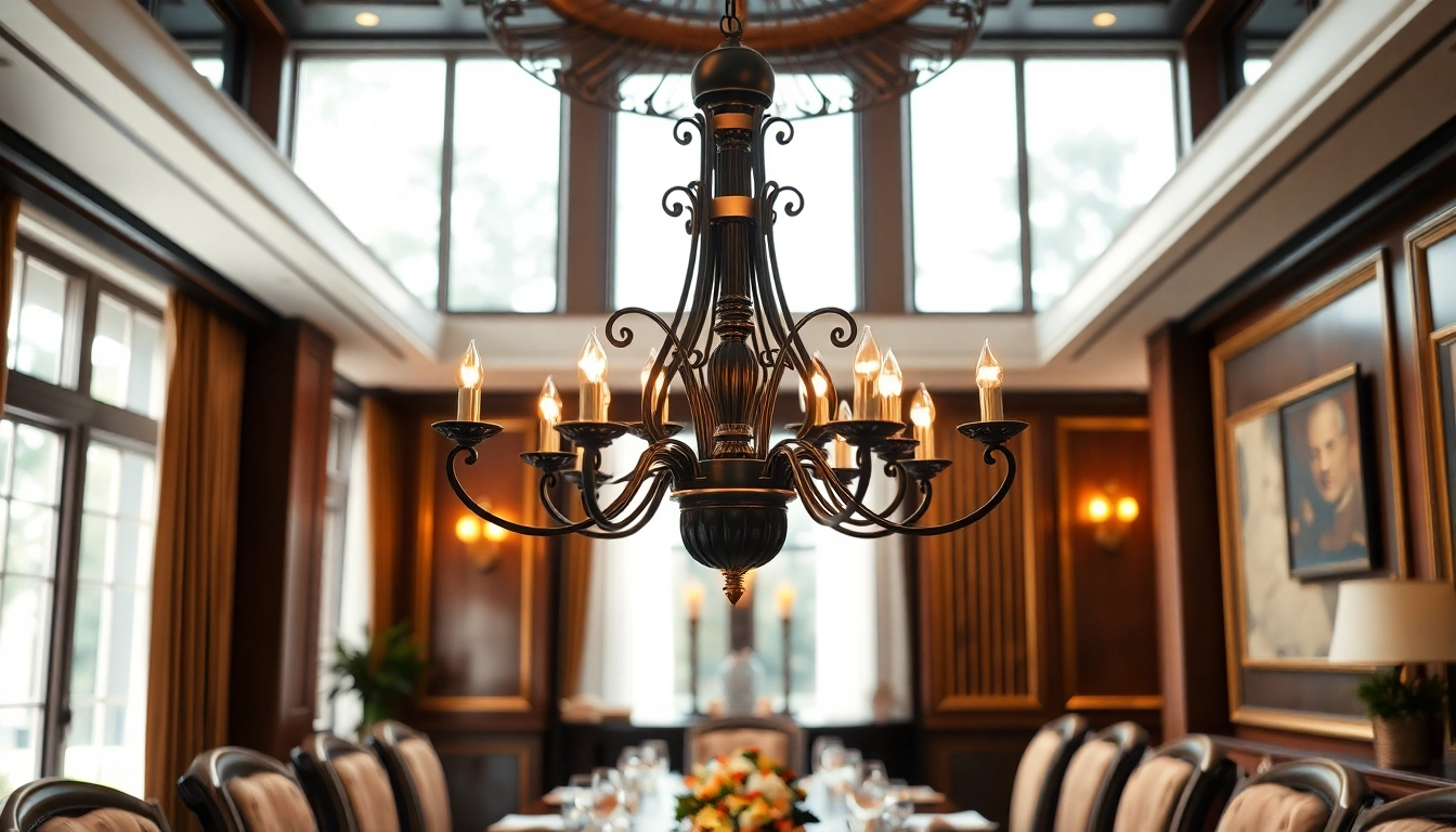 Illuminate your space beautifully with a striking black and gold light fixture.