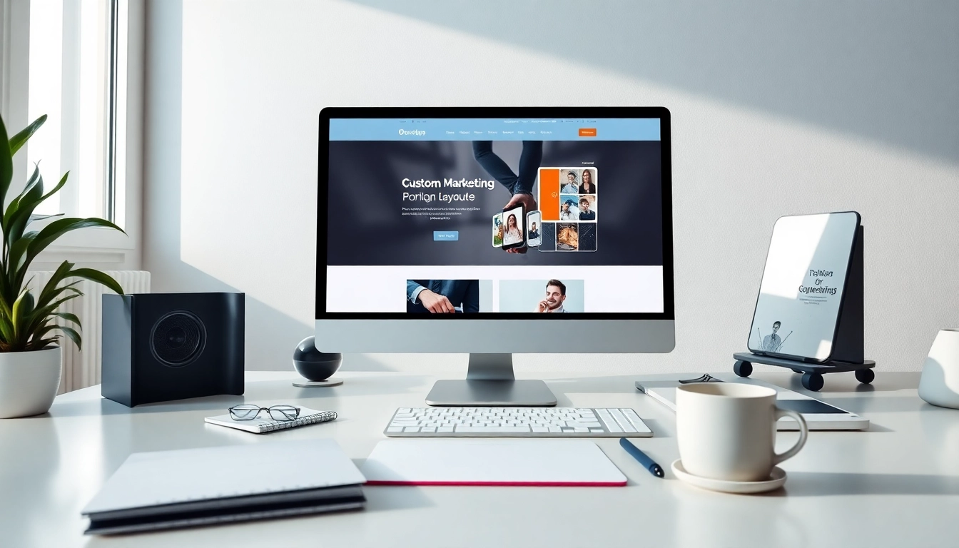 Custom website design services showcasing an innovative office setup.