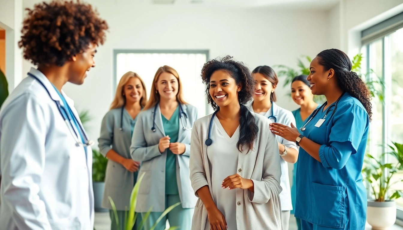 Emphasizing health through caregivers' interactions in a professional healthcare setting.