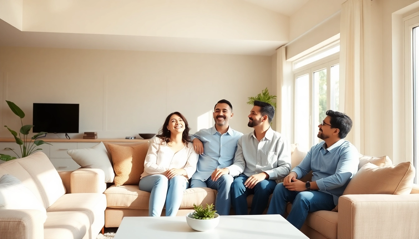Illustration of affordable home warranty plans in a cozy living room environment.