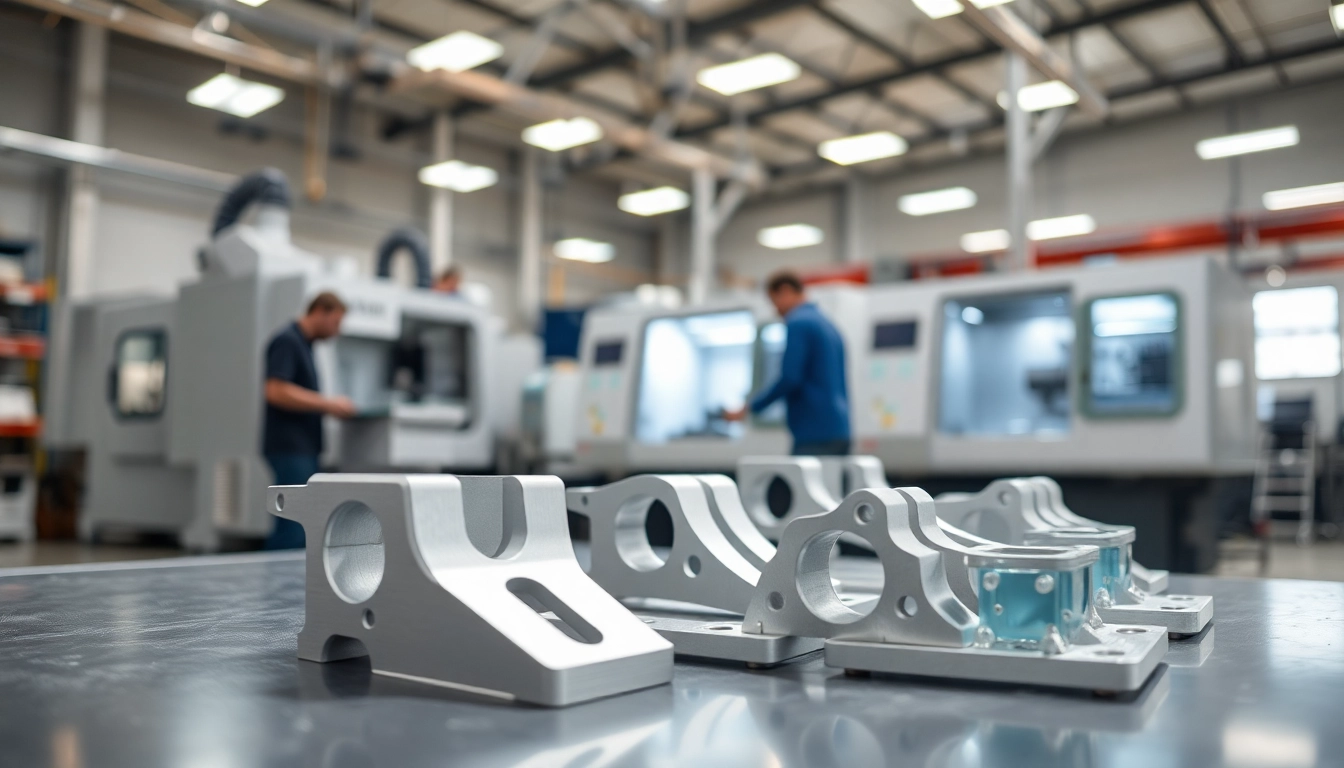 Creating aluminum prototypes in a modern workshop showcasing high-tech machinery and skilled craftsmanship.