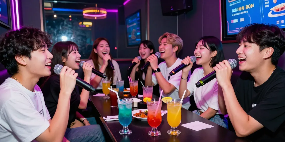 제주유흥의 활기찬 분위기와 노래방에서 즐기는 젊은이들