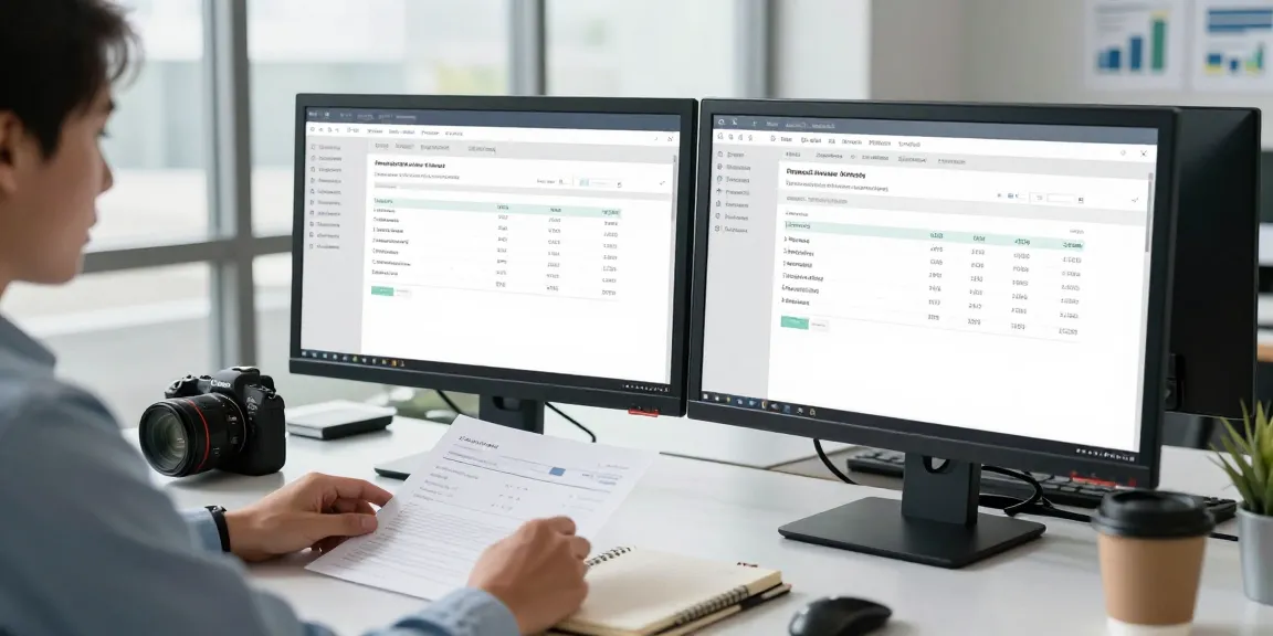 Professionals using AI to detect fake invoices in a secure office environment.