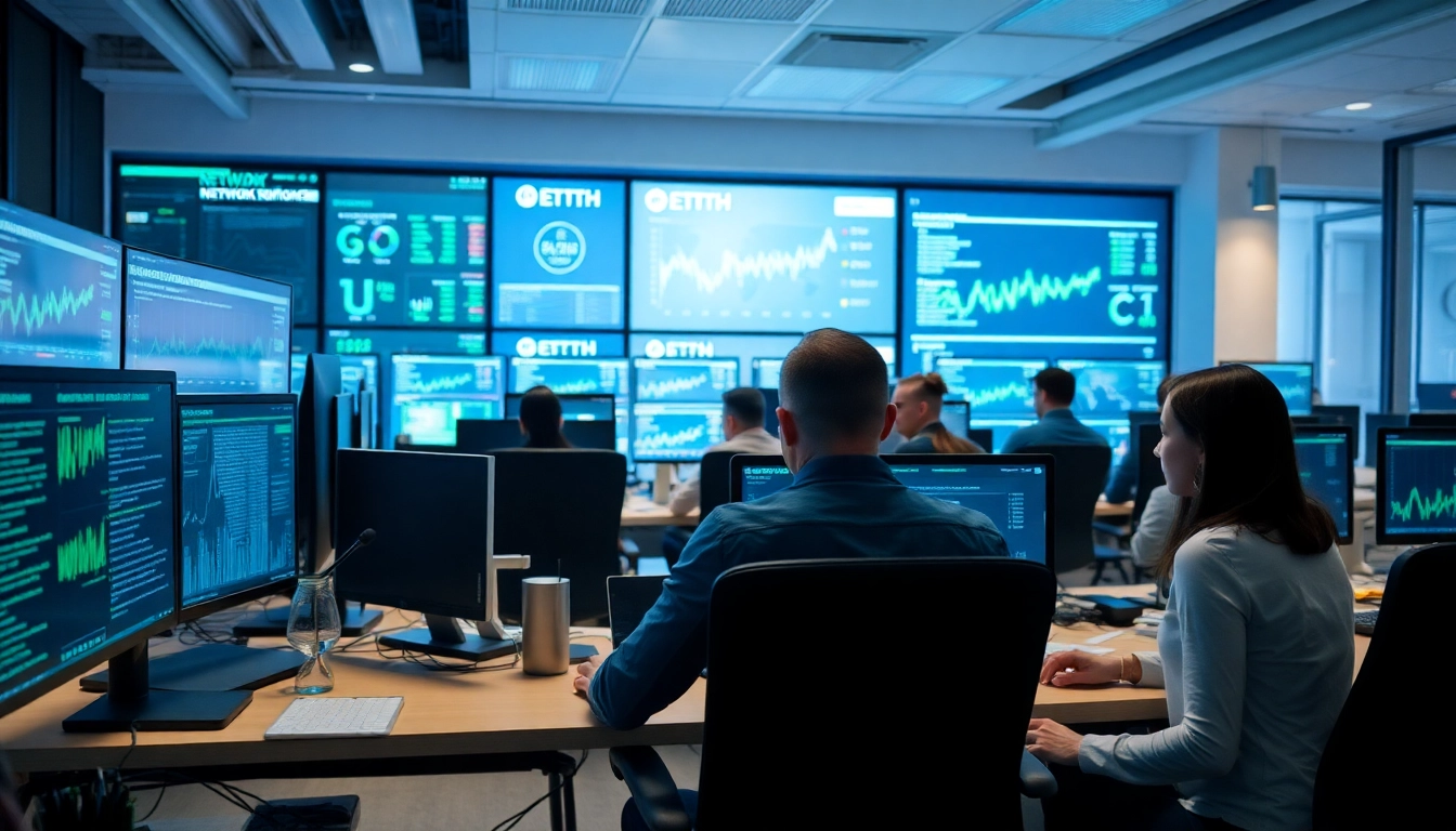 Network Monitoring Tampa team analyzing data in a modern office.