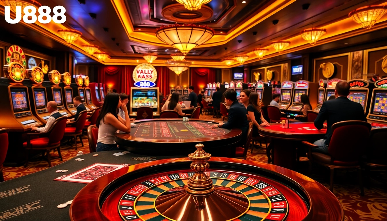 Experience thrilling gameplay at U888 with vibrant casino tables, dynamic slot machines, and engaging action.