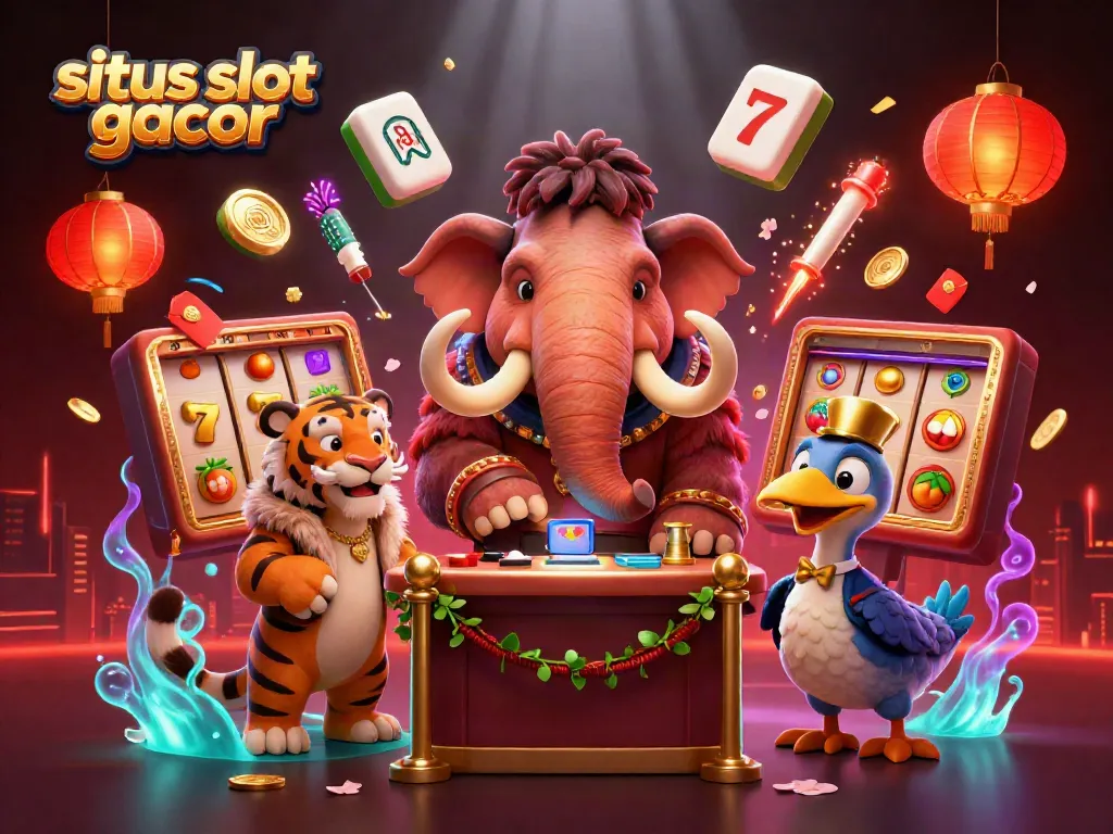 Proses verifikasi ID di situs slot gacor dengan suasana kasino yang ceria dan elemen perkaya