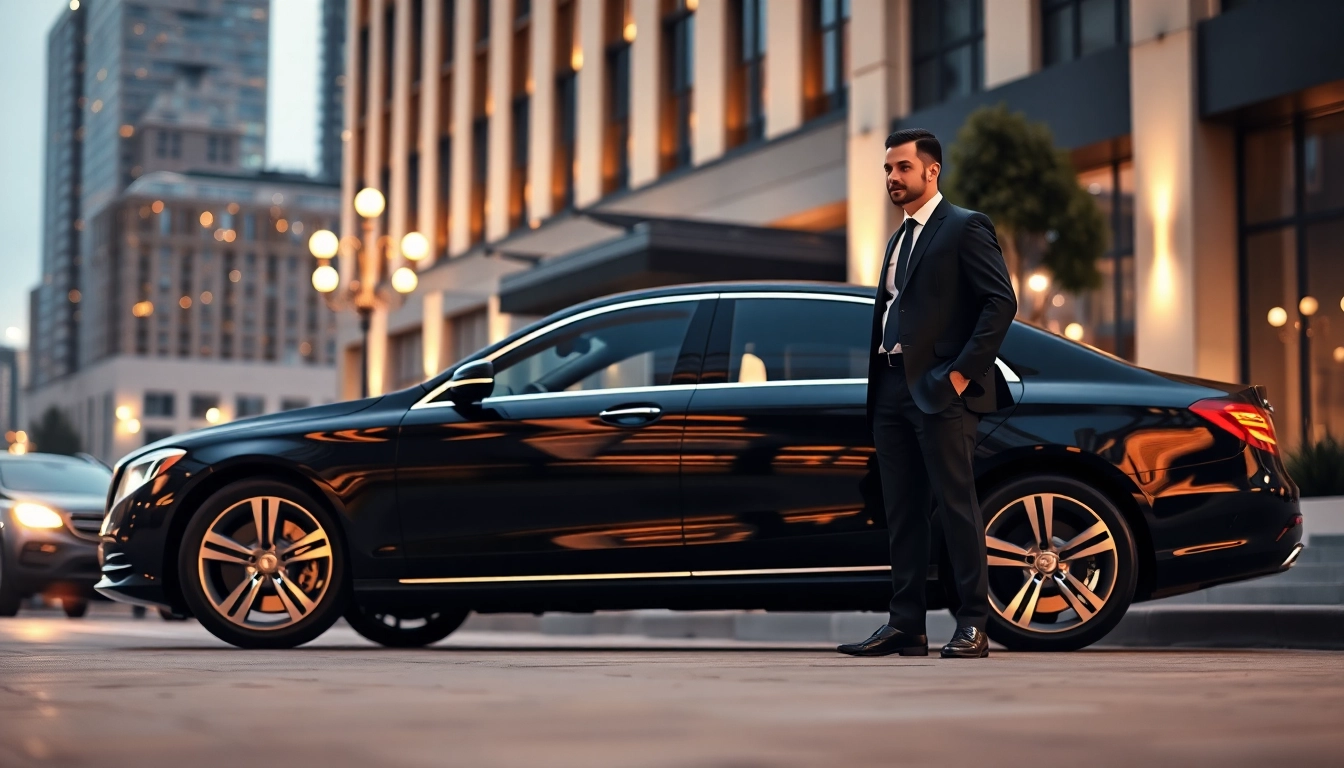 Experience Chauffeur Hire Nottingham with a professional chauffeur beside a luxurious vehicle.