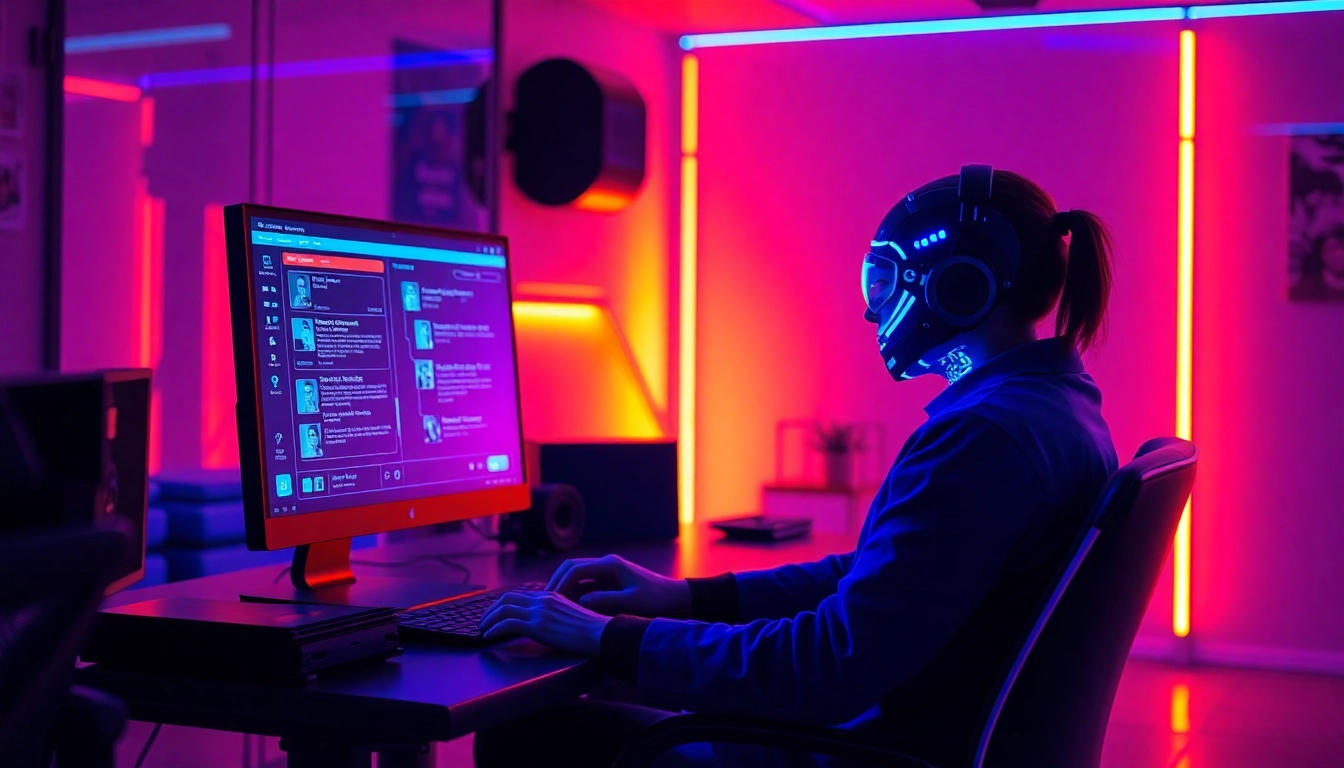 Engage with the best nsfw ai chatbots in a modern digital workspace featuring futuristic tech.