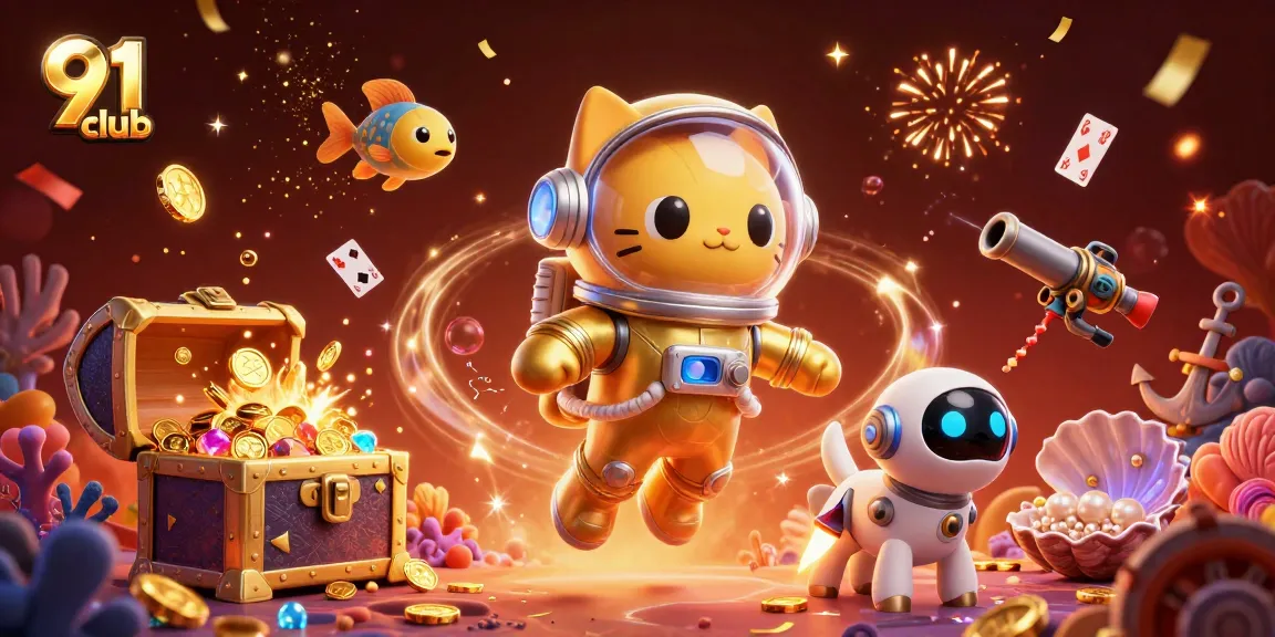 Experience thrilling games at 91 club with a vibrant and dynamic casino illustration.