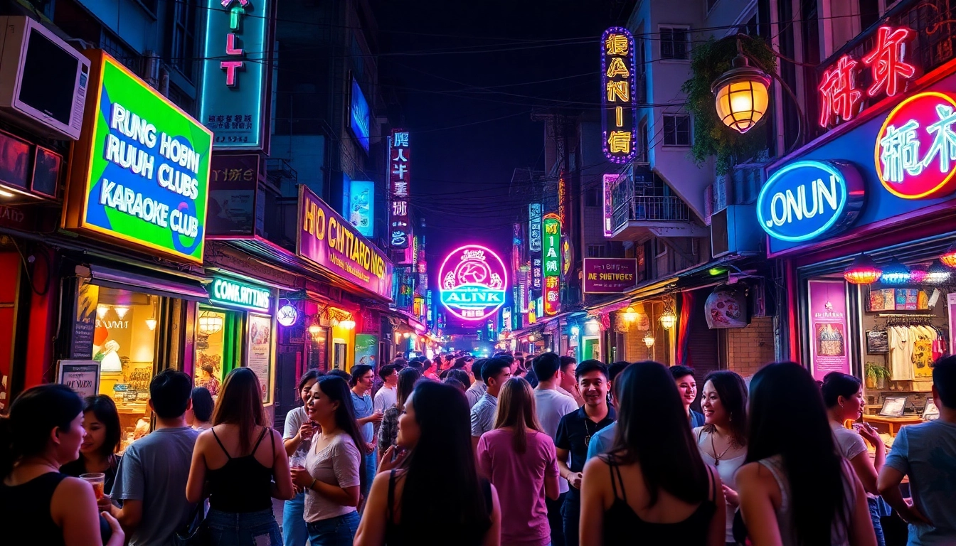 Experience the vibrant 호치민밤문화 scene with bustling nightlife and neon lights.