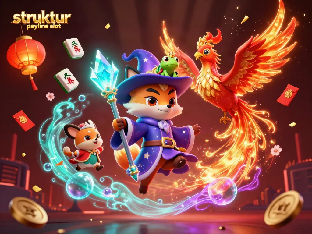 Menggali struktur payline slot, fitur permainan slot dengan simbol keberuntungan dan interaksi karakter magis.