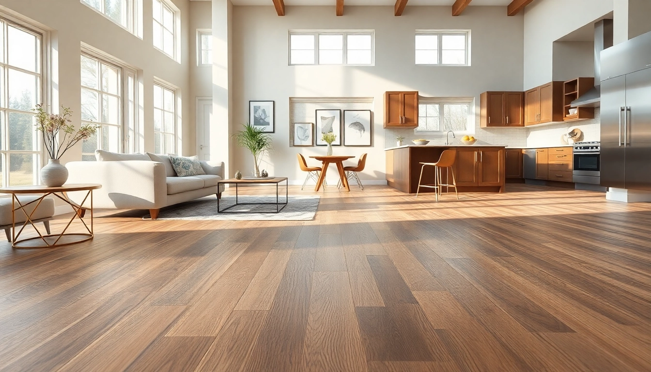 Showcase of vinyl plank flooring in a modern living room highlighting its rich texture.