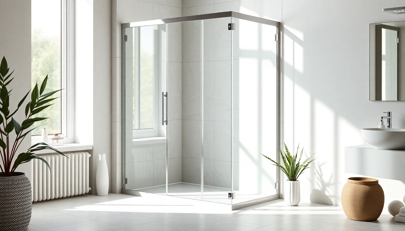 Installation d'une paroi de douche à l'italienne moderne dans une salle de bains élégante
