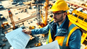 New York Construction Manager directing work at an active construction site with cranes.