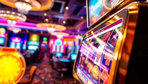 Menangkan permainan pakde4d slot dengan mesin slot yang penuh warna dan suasana kasino yang semarak.
