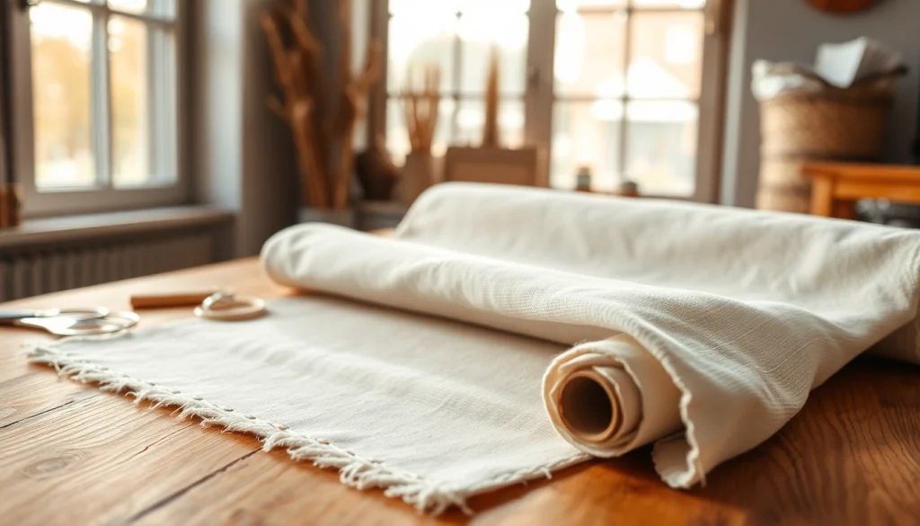 Gebruik van ongebleekt katoen voor handwerk met scharen en garen.