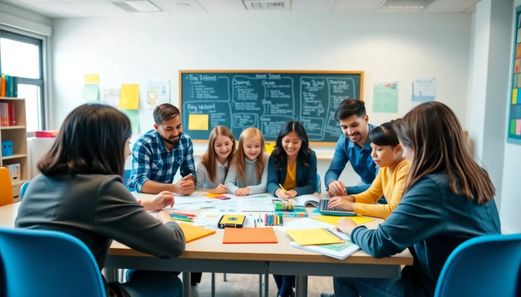 Showcasing Education through diverse students collaborating in a vibrant classroom.