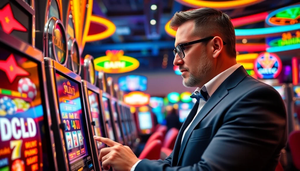 Menang besar di slot gacor hari ini dengan suasana kasino yang ramai dan penuh warna.