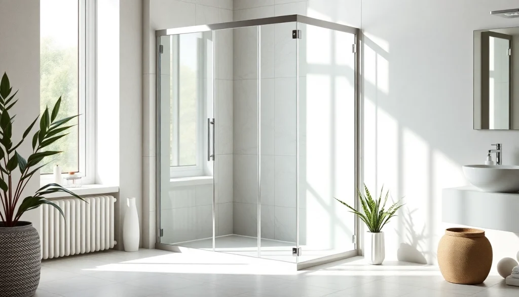 Installation d'une paroi de douche à l'italienne moderne dans une salle de bains élégante