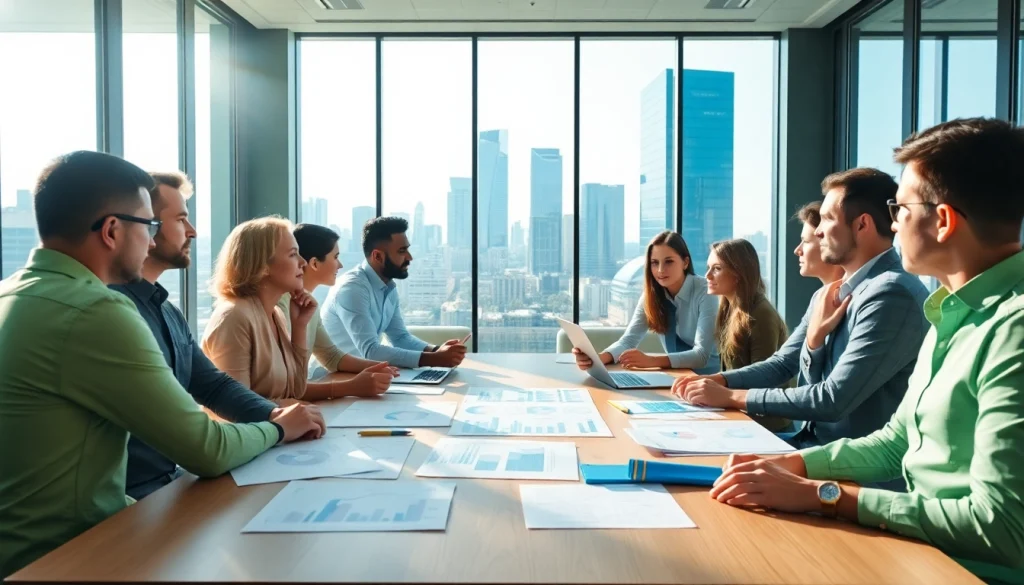 Team collaborating on Strategy Capture Management strategies in a bright office.