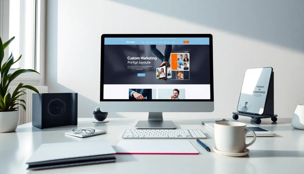 Custom website design services showcasing an innovative office setup.