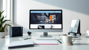 Custom website design services showcasing an innovative office setup.