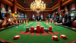 Experience the excitement of online gambling at https://xx88.us/ with a striking baccarat table scene.