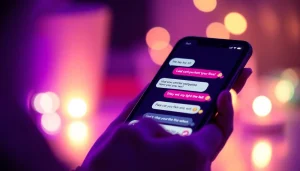 Engaging AI sexting chat on a smartphone screen with vibrant colors and playful emojis.