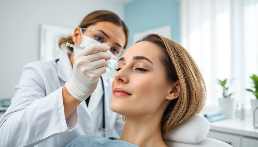 Clinician administering Botox Nyack treatment in a serene medical spa.